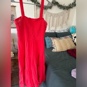 Red Maxi Tiered Dress